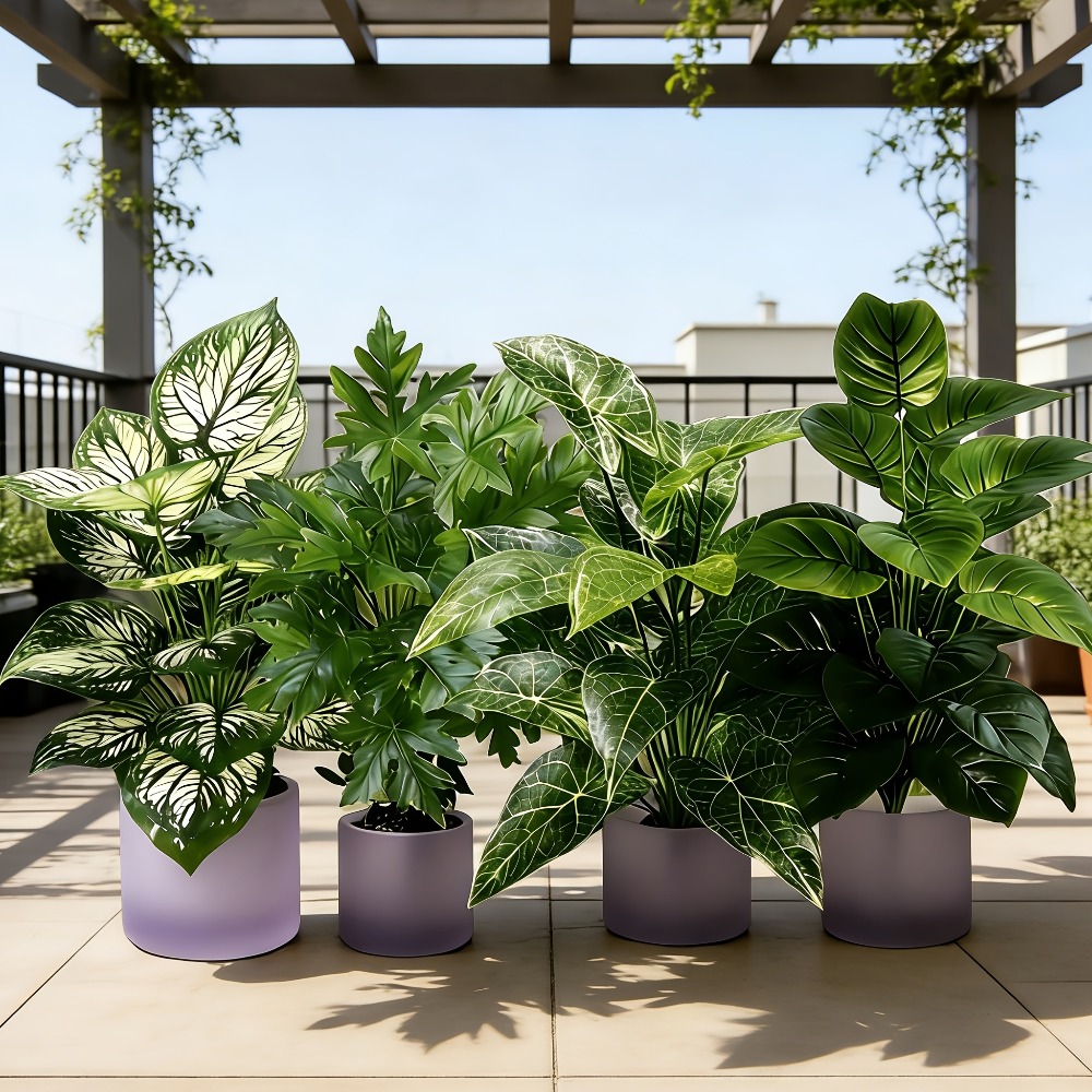 Dracaena Marginata - Conjunto de 4 Plantas Artificiais com