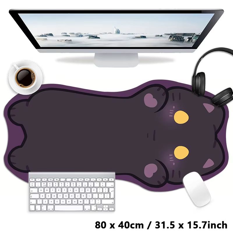 Tradescantia Purple - Mousepad em Forma de Gato Preto