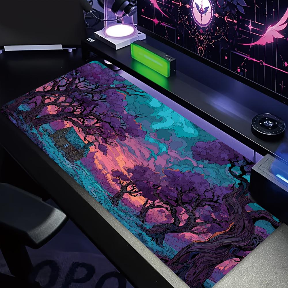 Tradescantia Purple - Misterioso floresta roxa grande mouse pad
