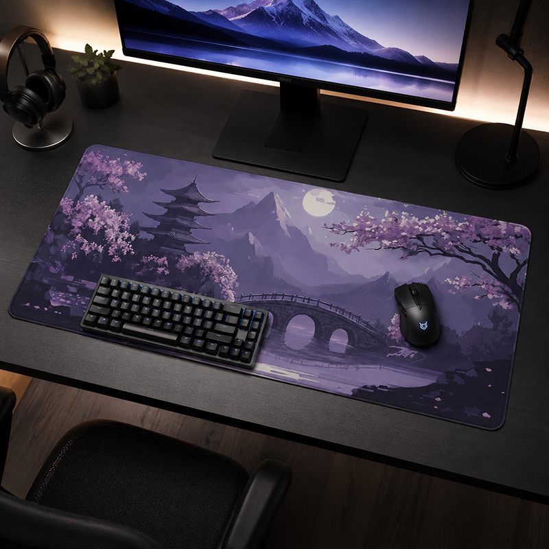 Tradescantia Purple - Mouse Pad Gamer Roxo Moonlit XL